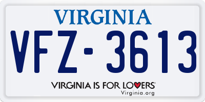 VA license plate VFZ3613