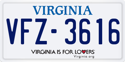 VA license plate VFZ3616