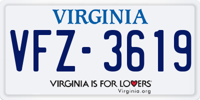 VA license plate VFZ3619
