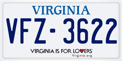 VA license plate VFZ3622
