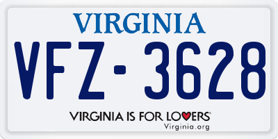 VA license plate VFZ3628