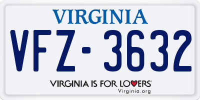 VA license plate VFZ3632