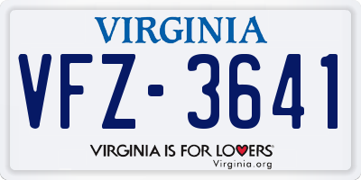 VA license plate VFZ3641