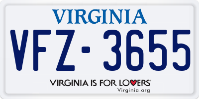 VA license plate VFZ3655