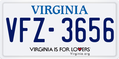 VA license plate VFZ3656
