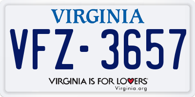 VA license plate VFZ3657