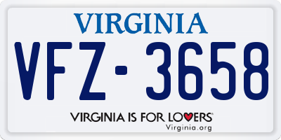 VA license plate VFZ3658