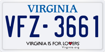 VA license plate VFZ3661
