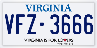 VA license plate VFZ3666
