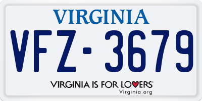 VA license plate VFZ3679