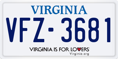 VA license plate VFZ3681