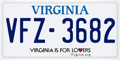 VA license plate VFZ3682