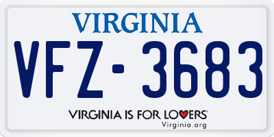 VA license plate VFZ3683