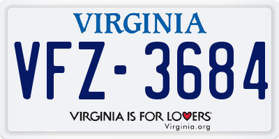 VA license plate VFZ3684
