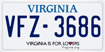 VA license plate VFZ3686