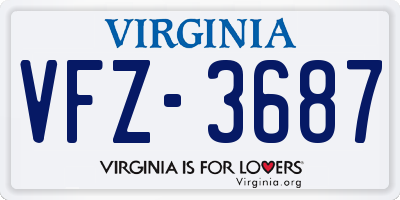 VA license plate VFZ3687