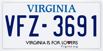 VA license plate VFZ3691