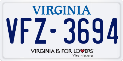 VA license plate VFZ3694