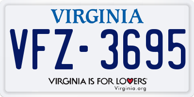 VA license plate VFZ3695