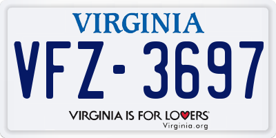 VA license plate VFZ3697