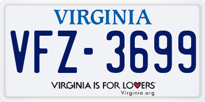 VA license plate VFZ3699