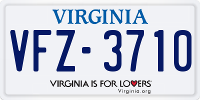 VA license plate VFZ3710
