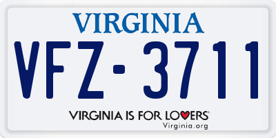 VA license plate VFZ3711