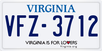 VA license plate VFZ3712