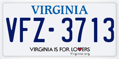 VA license plate VFZ3713