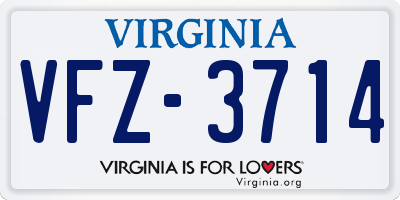 VA license plate VFZ3714