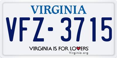 VA license plate VFZ3715