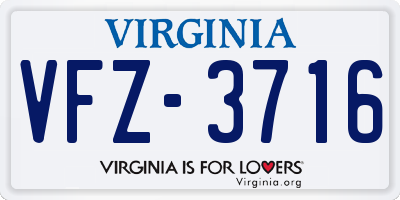 VA license plate VFZ3716