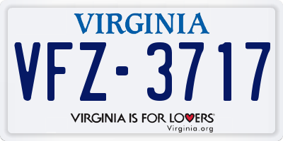 VA license plate VFZ3717