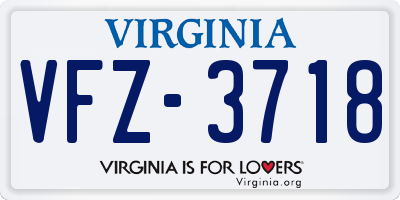 VA license plate VFZ3718
