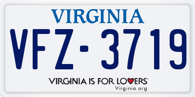 VA license plate VFZ3719