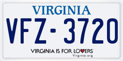 VA license plate VFZ3720