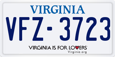 VA license plate VFZ3723