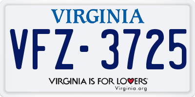 VA license plate VFZ3725
