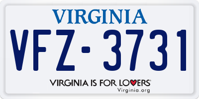 VA license plate VFZ3731