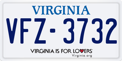 VA license plate VFZ3732