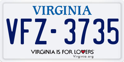 VA license plate VFZ3735