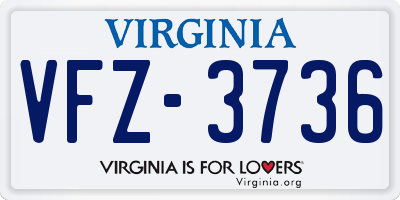 VA license plate VFZ3736