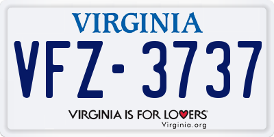 VA license plate VFZ3737