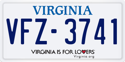 VA license plate VFZ3741
