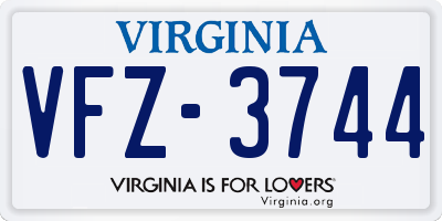 VA license plate VFZ3744