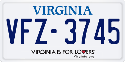 VA license plate VFZ3745