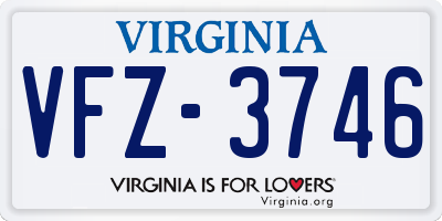 VA license plate VFZ3746