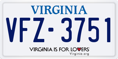 VA license plate VFZ3751