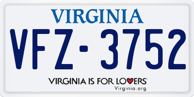 VA license plate VFZ3752