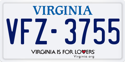 VA license plate VFZ3755